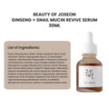 Beauty of Joseon Revive Serum Ginseng + Snail Mucin 30ml